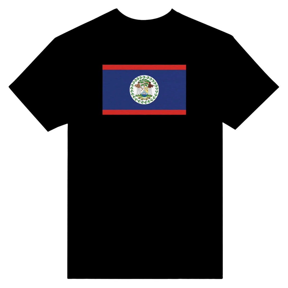 T-shirt drapeau belize brodé coton mélangé manches longues