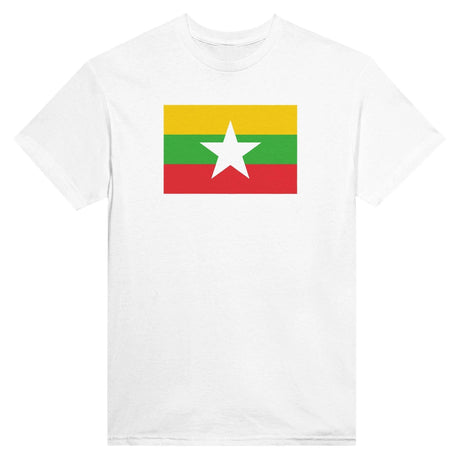 T-shirt drapeau birmanie brodé coton mélangé élégant