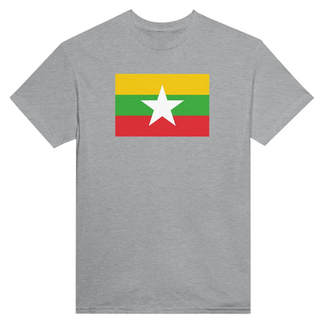 T-shirt drapeau birmanie brodé coton mélangé élégant
