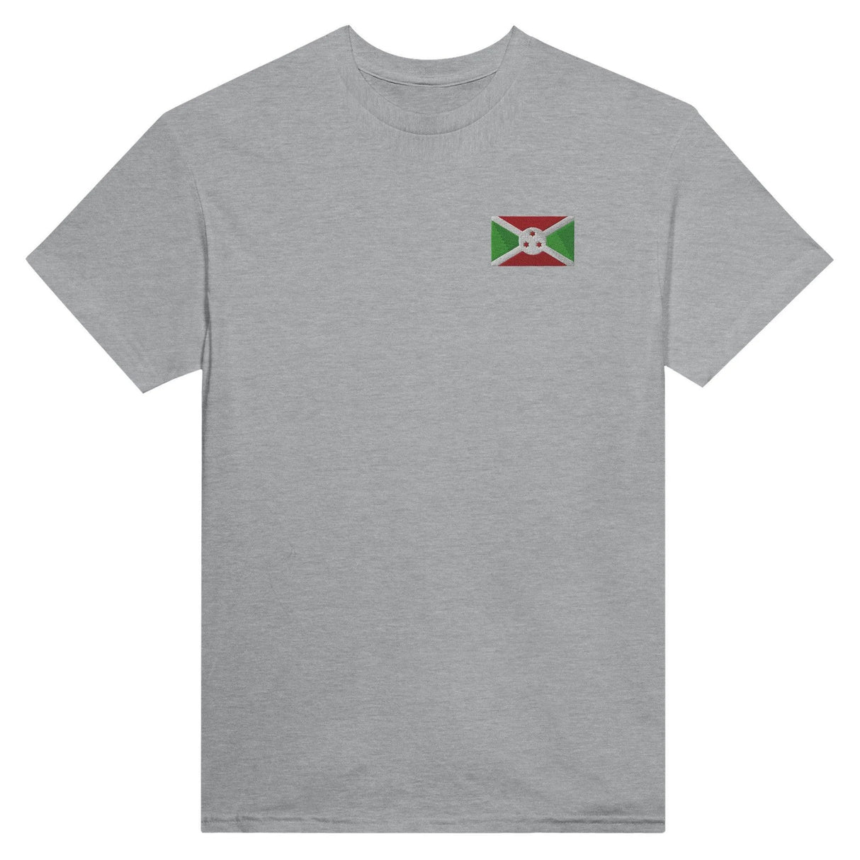 T-shirt drapeau burundi brodé en coton mélangé