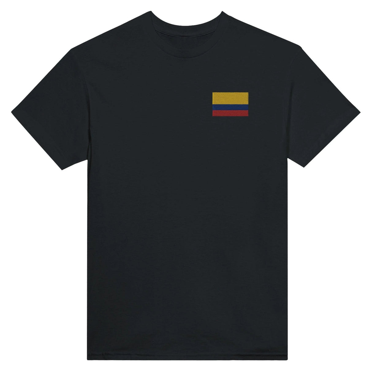 T-shirt drapeau colombie broderie couleur coton mélangé