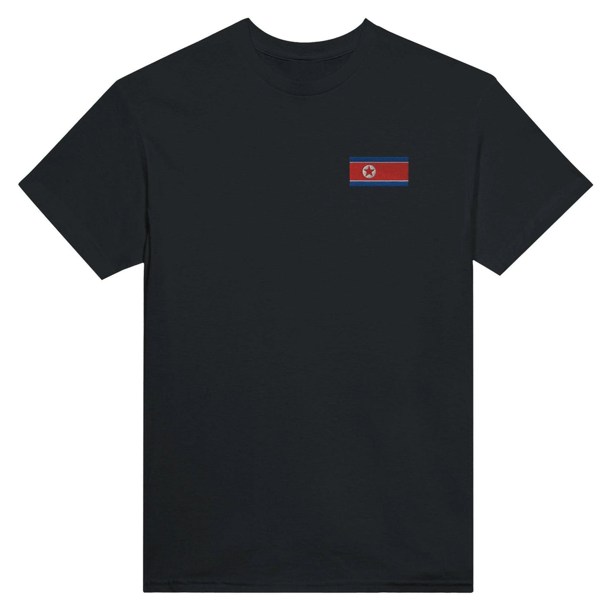 T-shirt drapeau corée du nord broderie coton épais