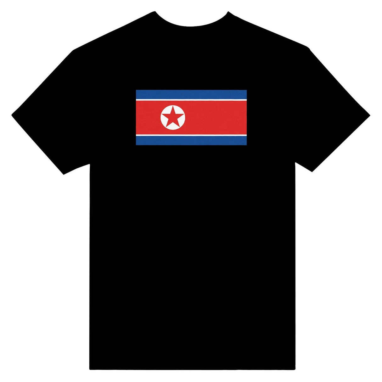 T-shirt drapeau corée du nord coton mélangé brodé