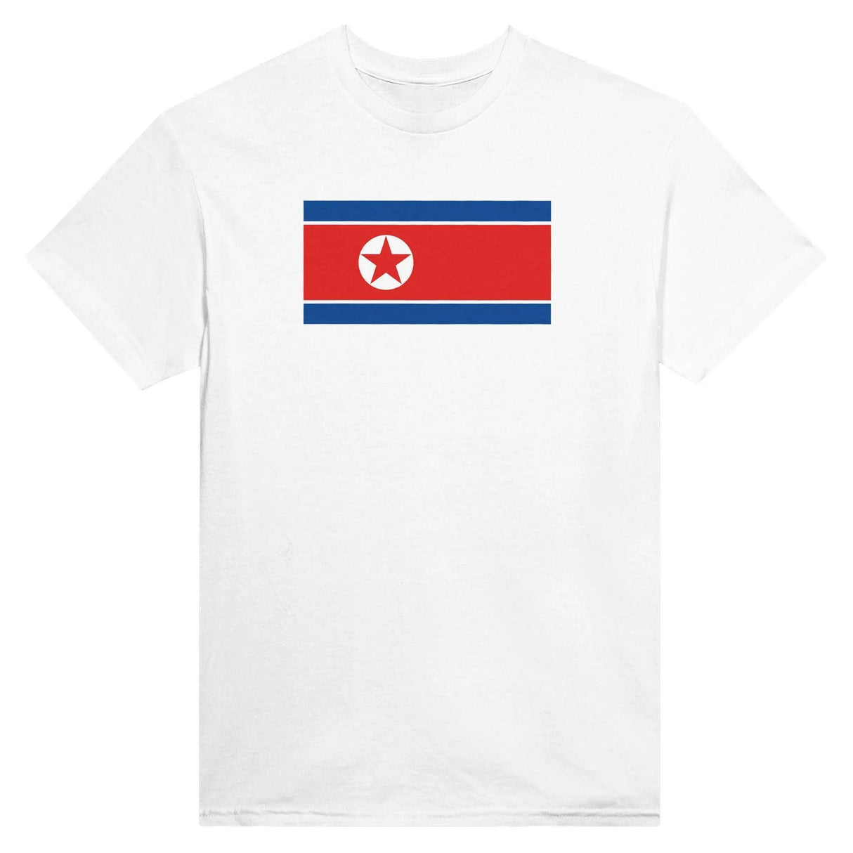 T-shirt drapeau corée du nord coton mélangé brodé