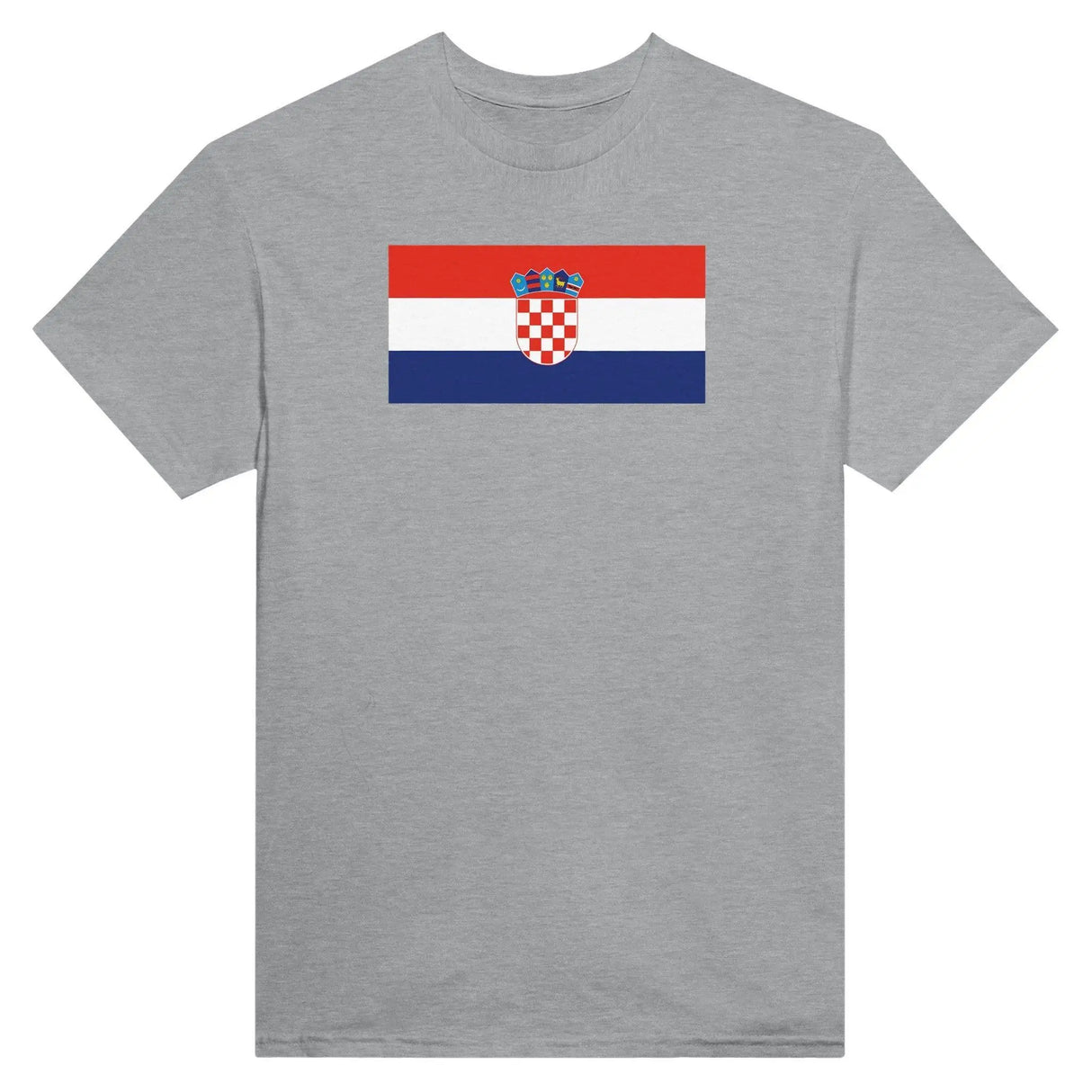 T-shirt drapeau croatie brodé coton mélangé manches longues