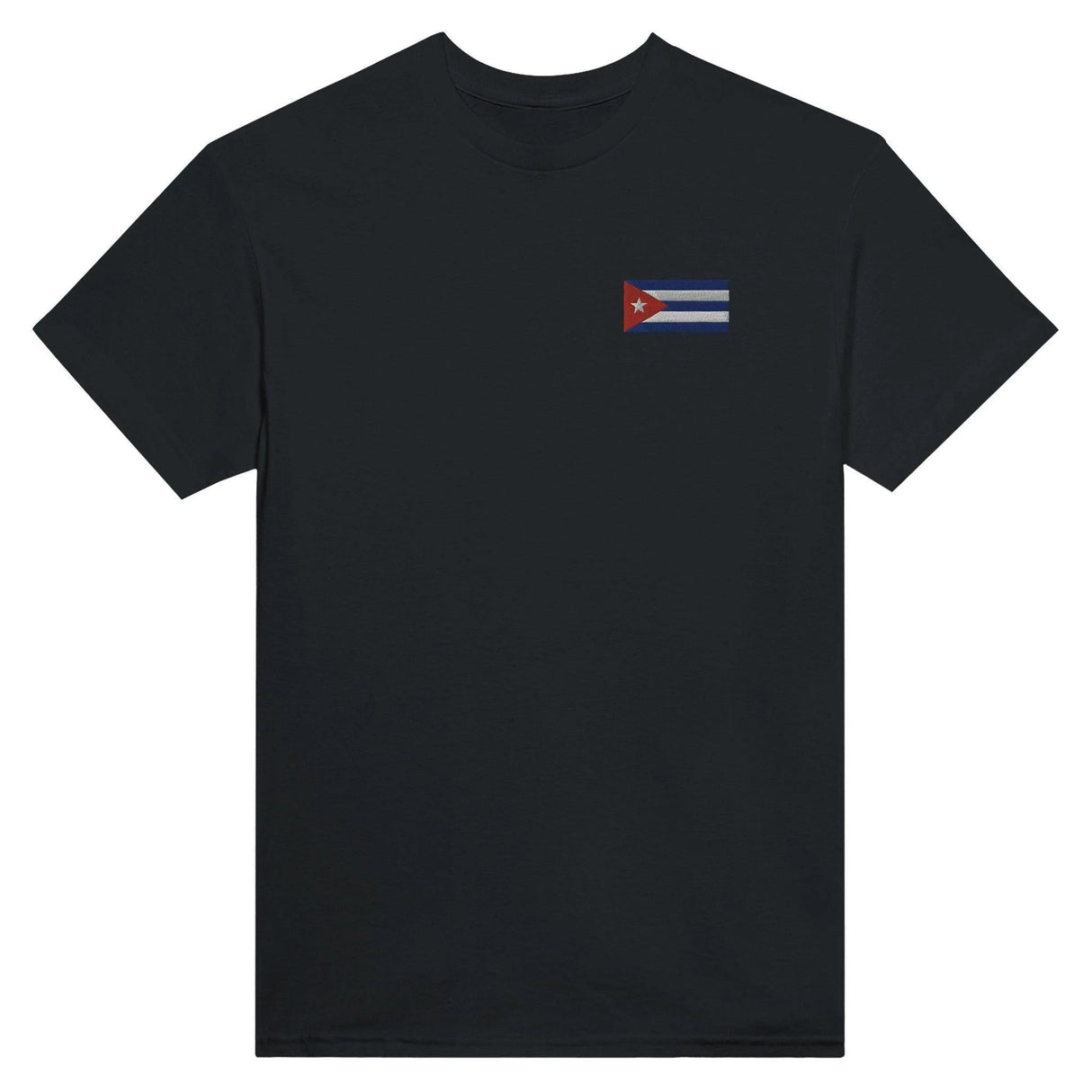 T-shirt drapeau cuba broderie couleur en coton mélangé