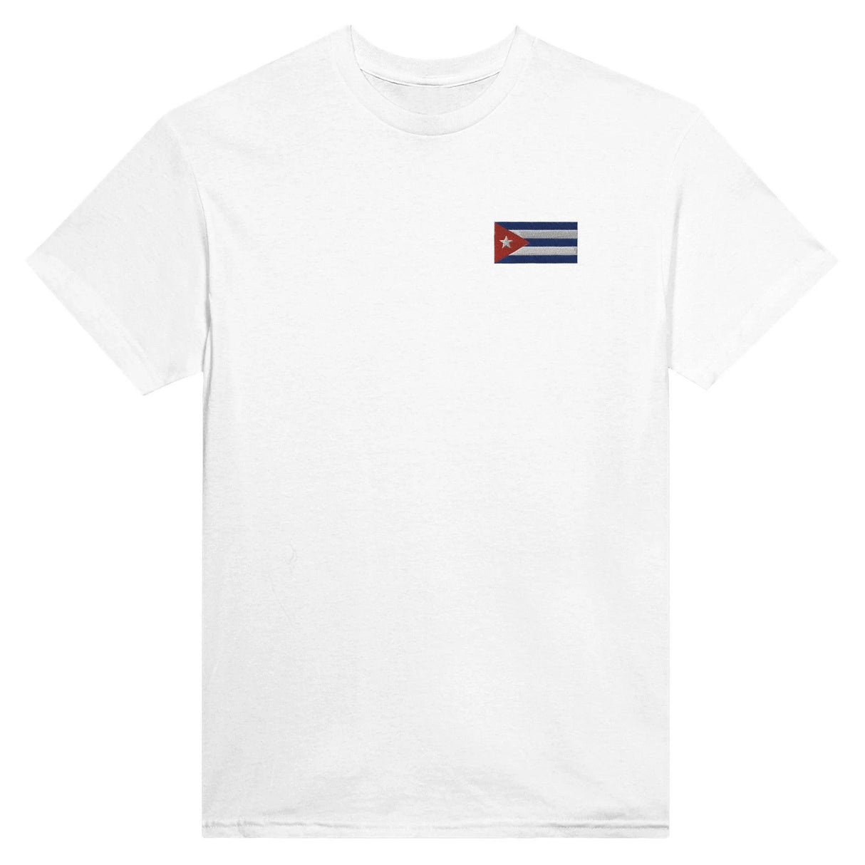 T-shirt drapeau cuba broderie couleur en coton mélangé
