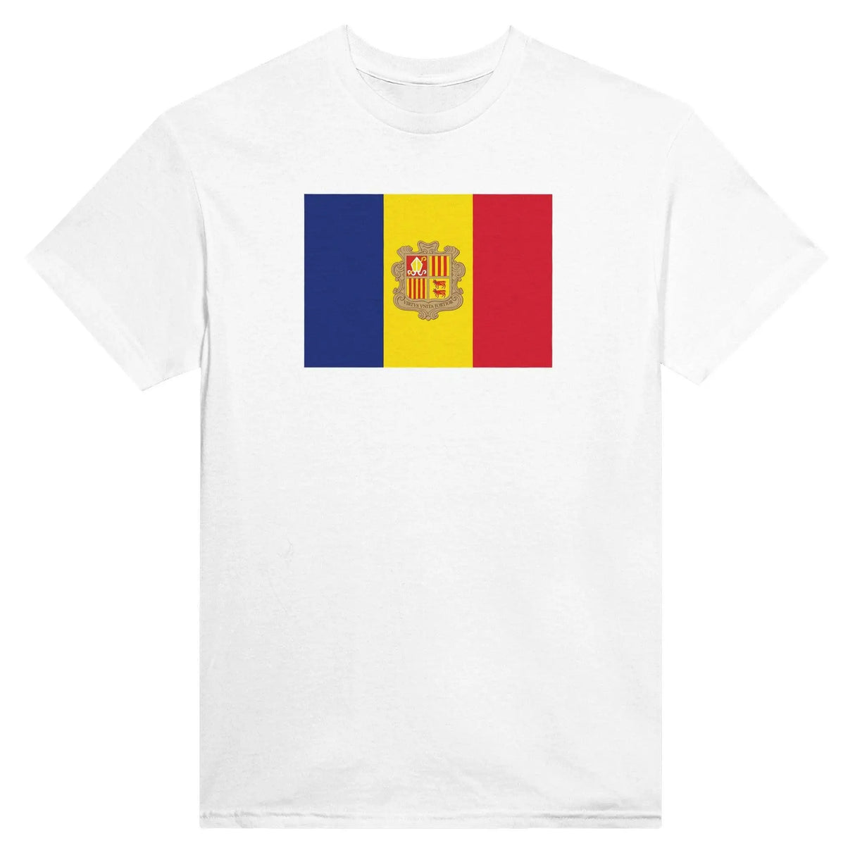 T-shirt drapeau d’andorre brodé coton mélangé élégant