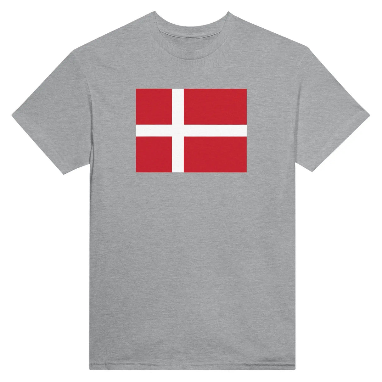 T-shirt drapeau danemark brodé coton mélangé élégant