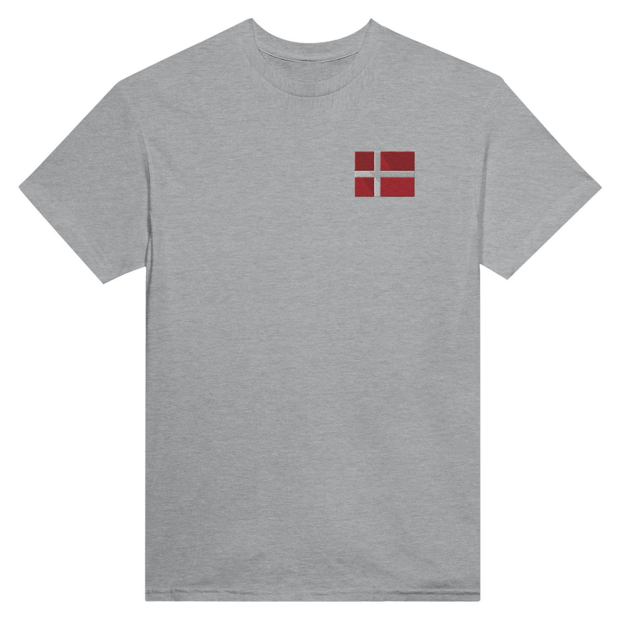 T-shirt drapeau danemark broderie couleur coton mélangé