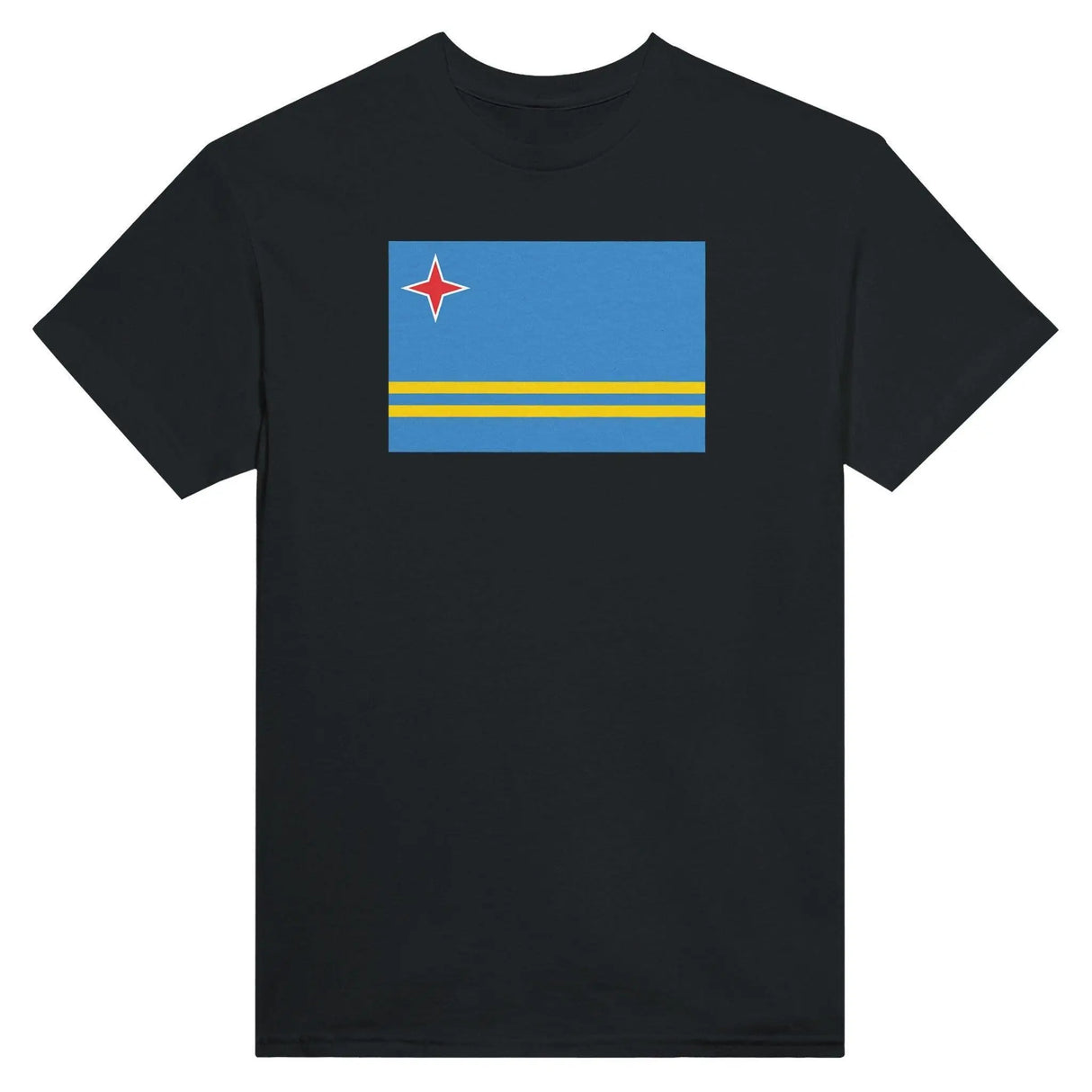 T-shirt drapeau d’aruba brodé en coton mélangé