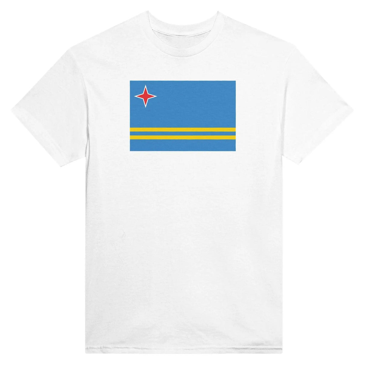 T-shirt drapeau d’aruba brodé en coton mélangé