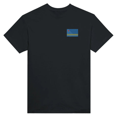 T-shirt drapeau d’aruba broderie couleur coton épais