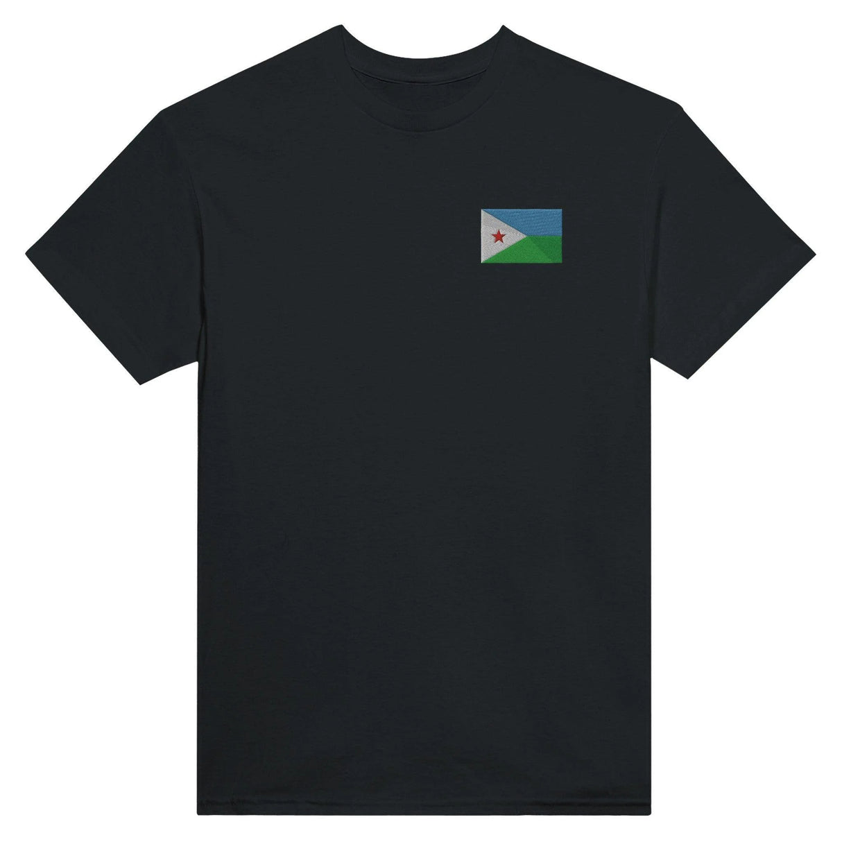 T-shirt drapeau djibouti broderie couleur coton épais