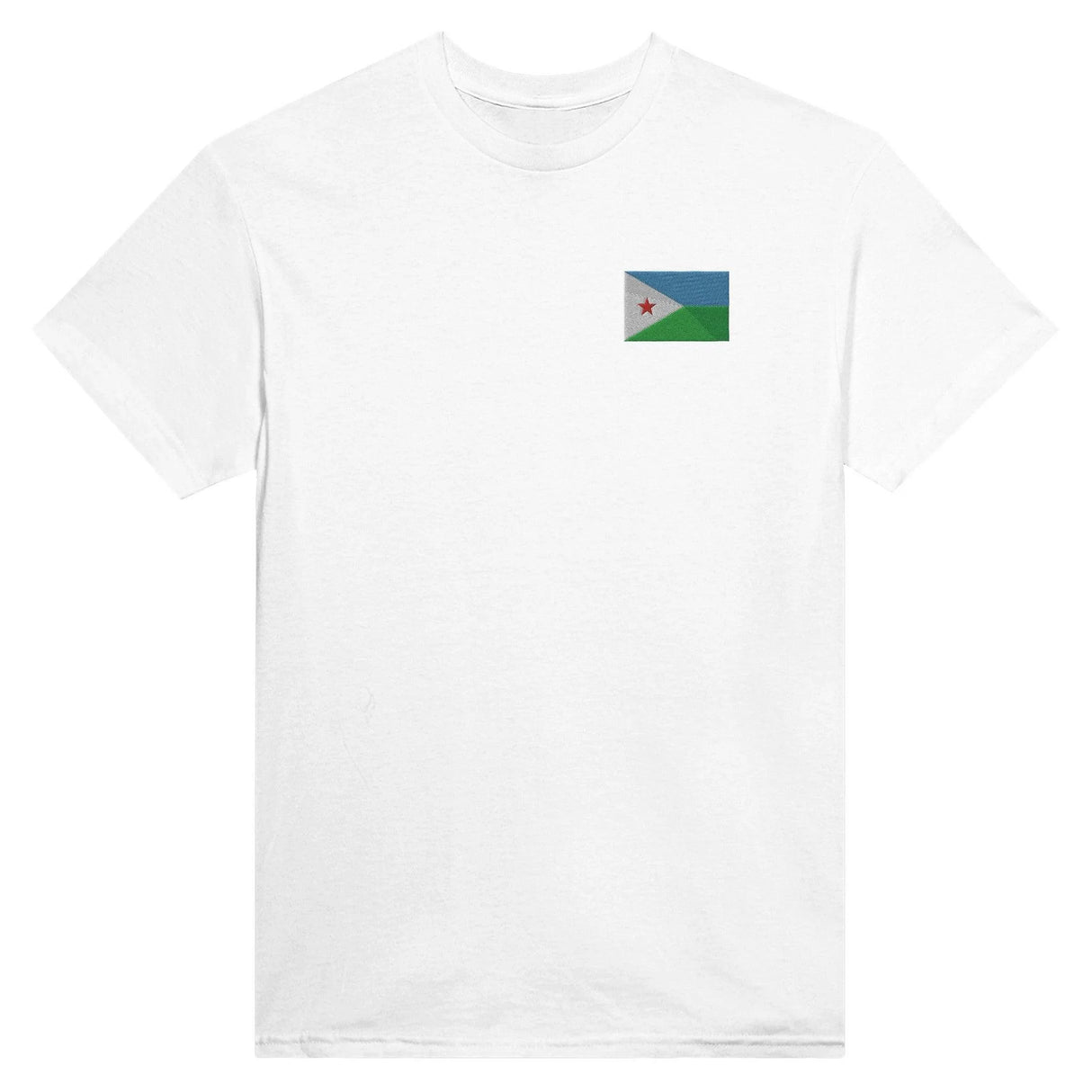 T-shirt drapeau djibouti broderie couleur coton épais