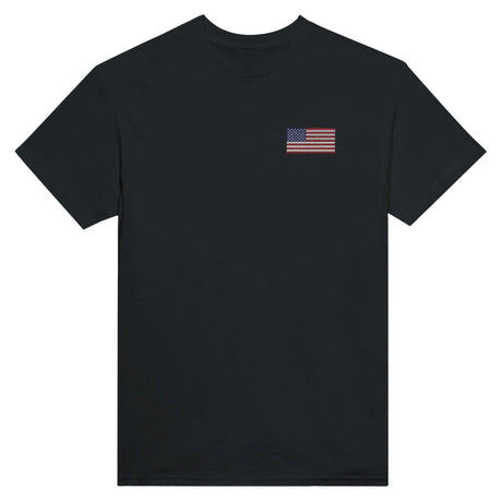 T-shirt drapeau états-unis broderie couleur coton mélangé