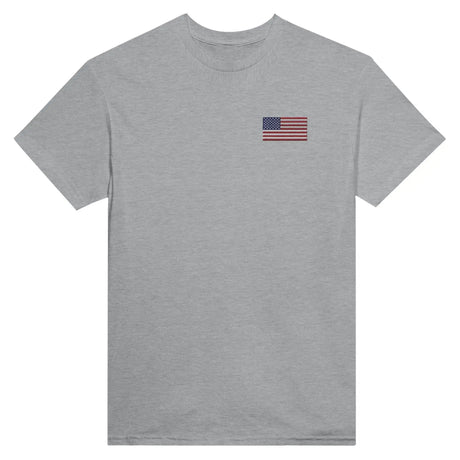 T-shirt drapeau états-unis broderie couleur coton mélangé