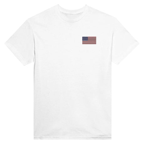 T-shirt drapeau états-unis broderie couleur coton mélangé