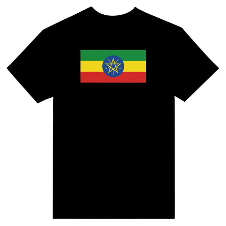 T-shirt drapeau éthiopie coton mélangé brodé