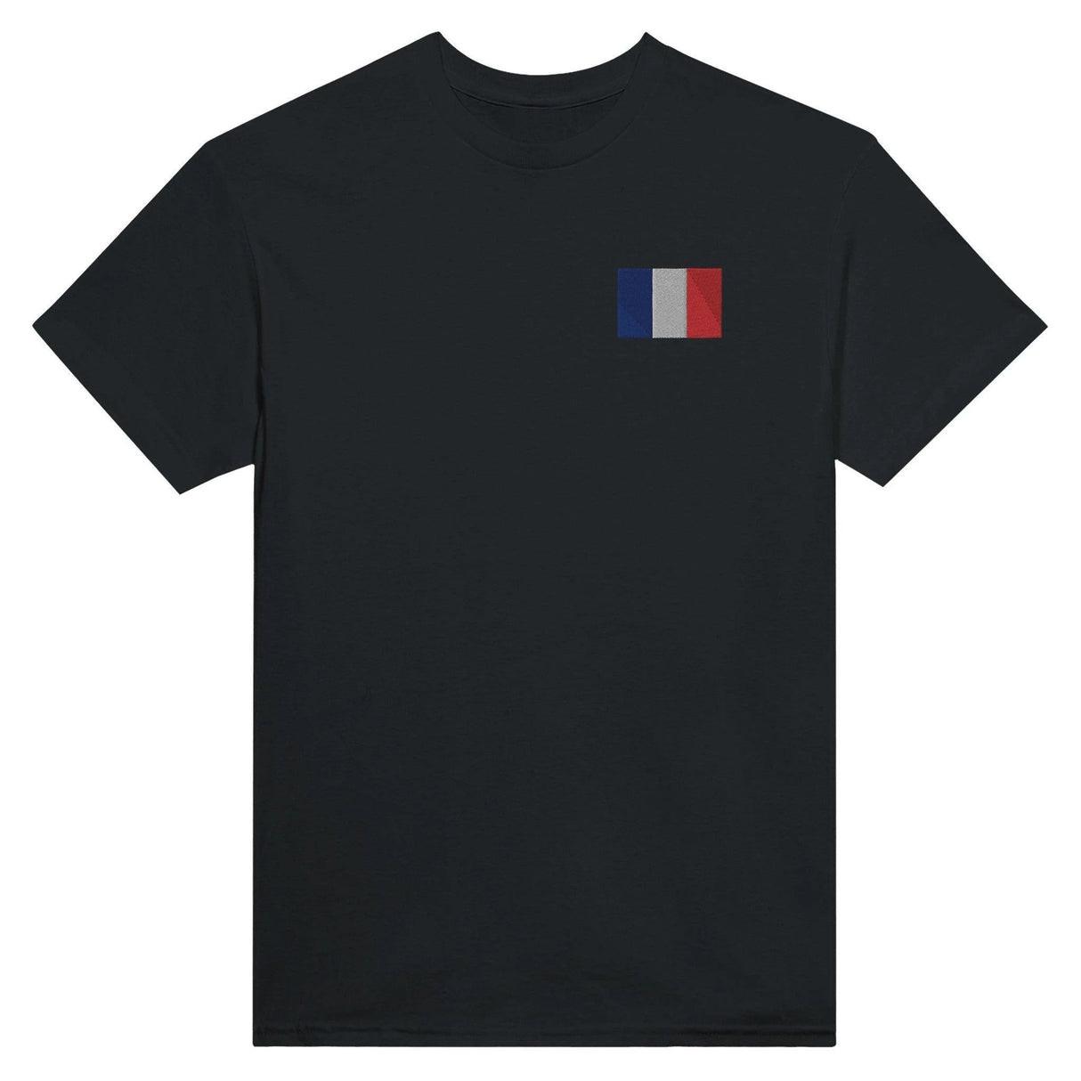 T-shirt drapeau france broderie couleur coton mélangé
