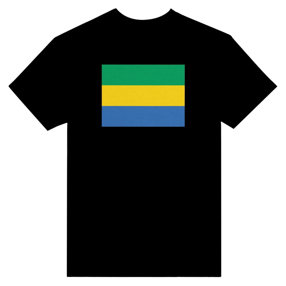 T-shirt drapeau gabon brodé en coton mélangé élégant