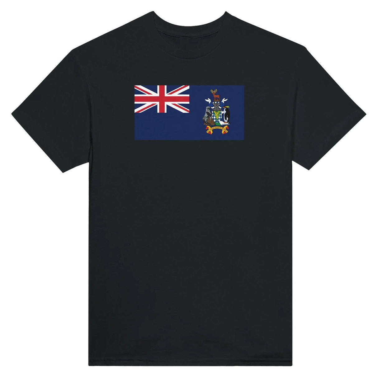 T-shirt drapeau géorgie du sud-et-les îles brodé coton
