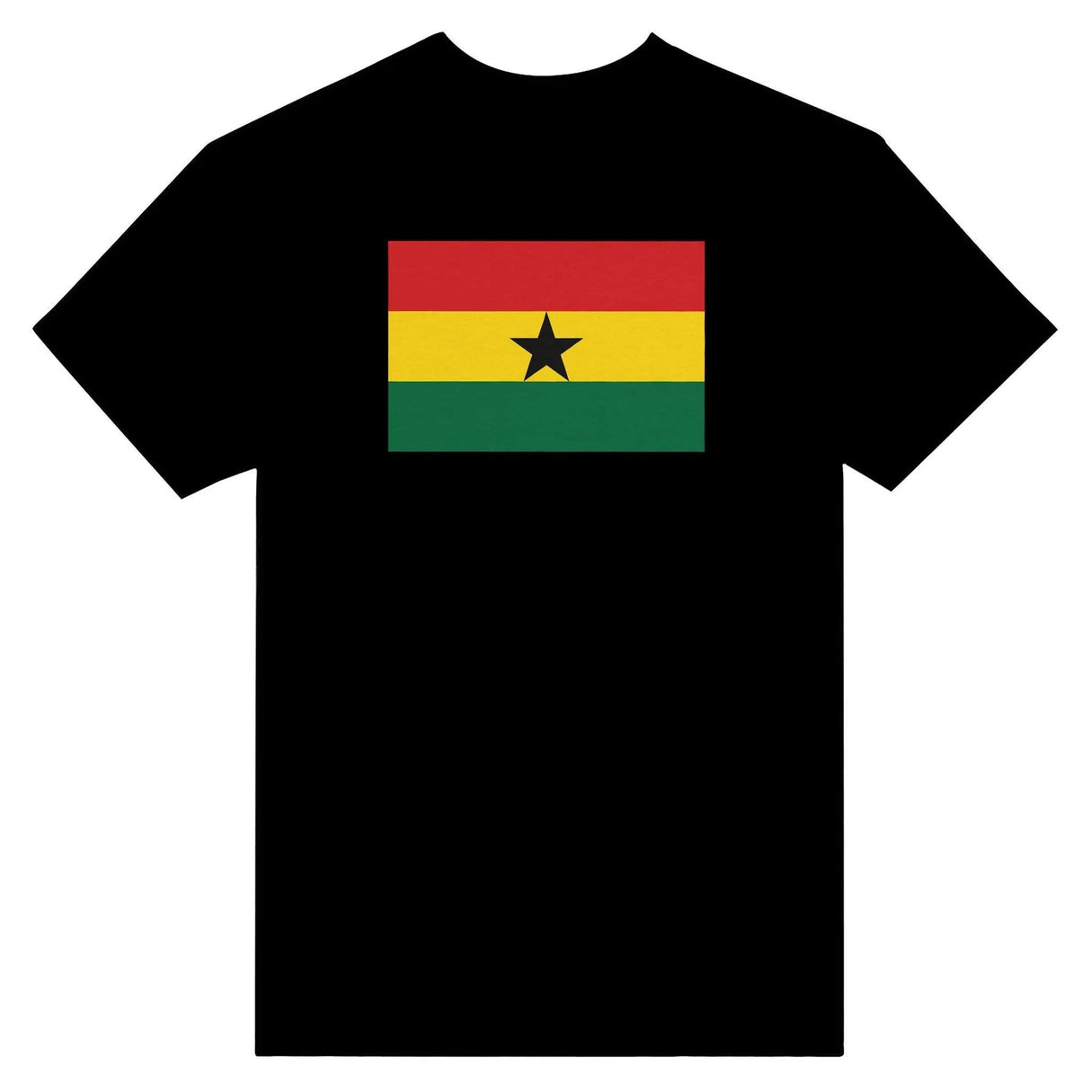 T-shirt drapeau ghana brodé en coton épais mélange