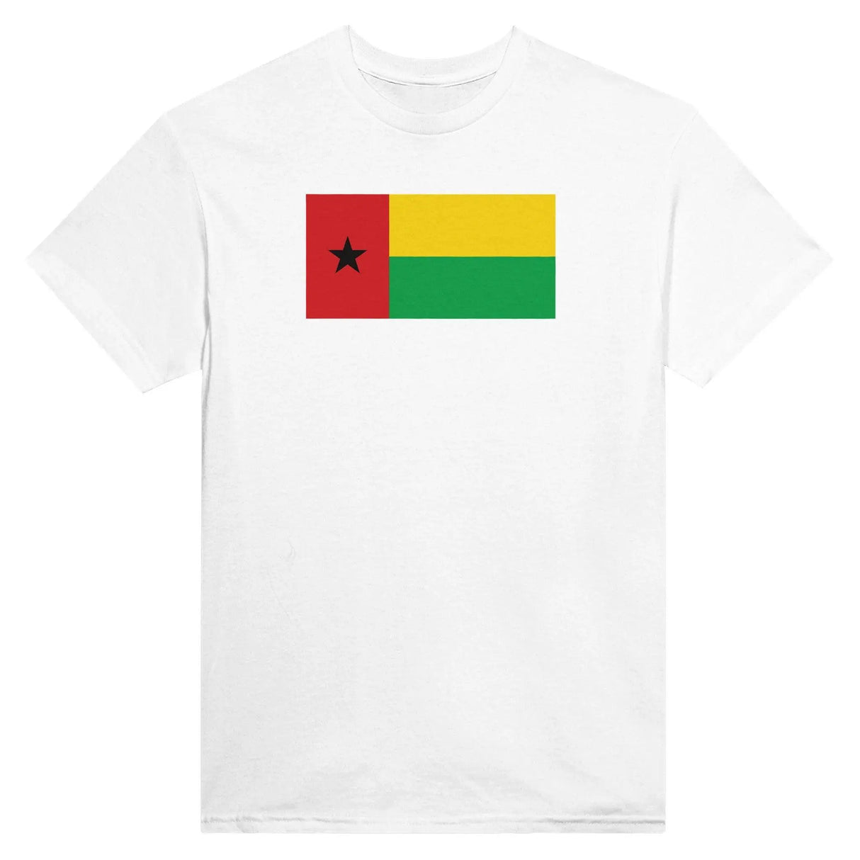 T-shirt drapeau guinée-bissau brodé en coton mélangé