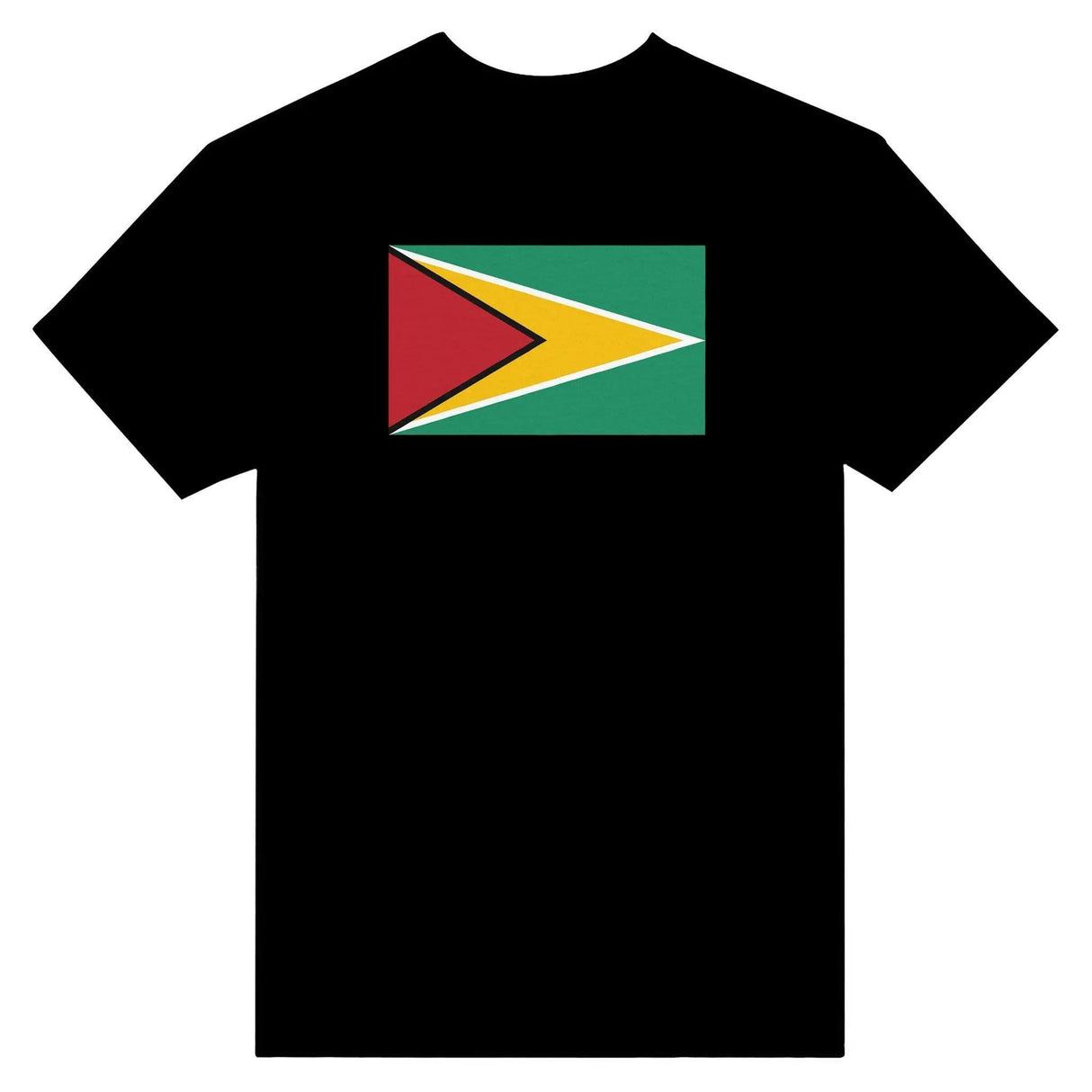 T-shirt drapeau guyana brodé coton mélangé manches longues