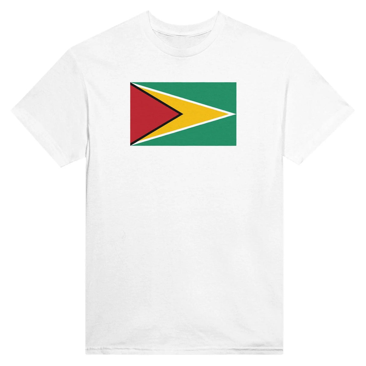 T-shirt drapeau guyana brodé coton mélangé manches longues