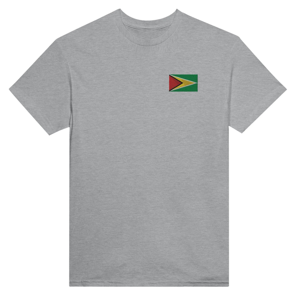 T-shirt drapeau guyana broderie couleur coton mélangé