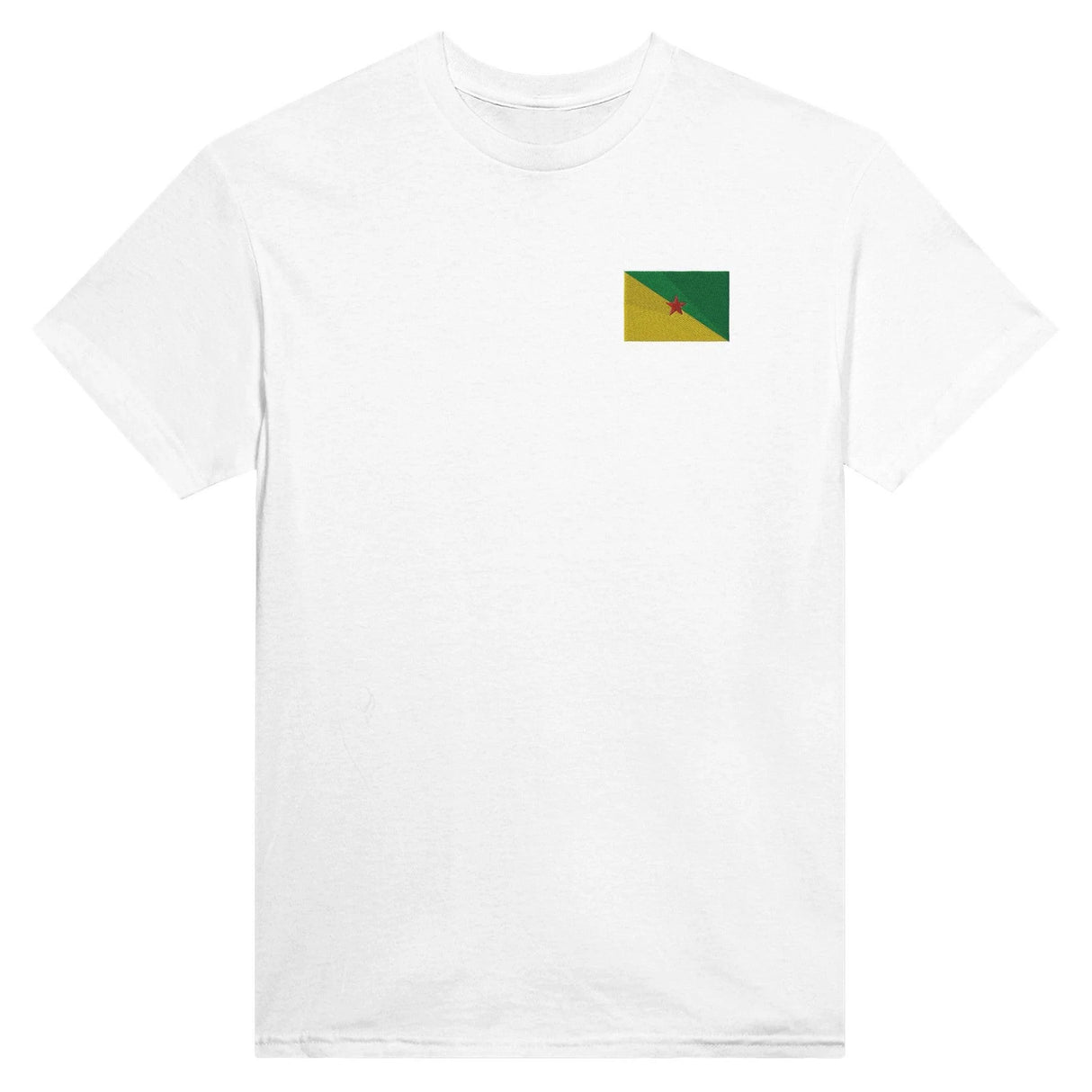 T-shirt drapeau guyane broderie couleur coton mélangé