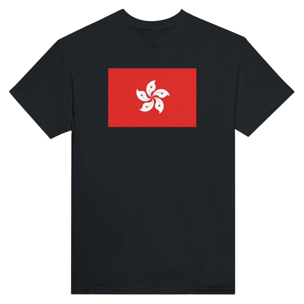 T-shirt drapeau hong kong brodé coton mélangé élégant