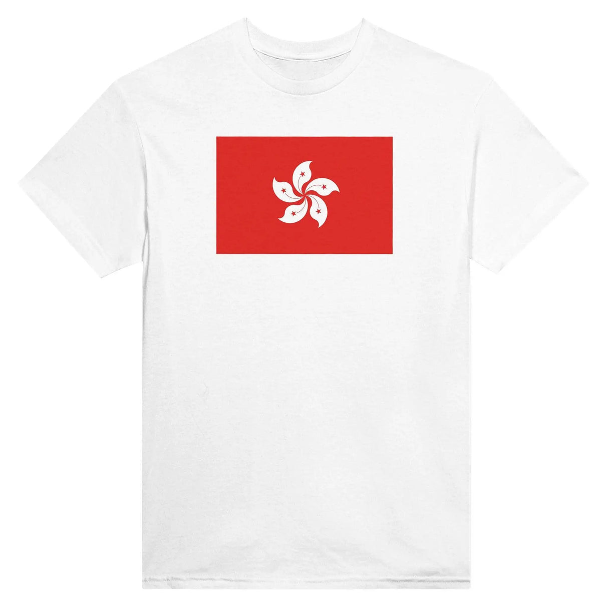 T-shirt drapeau hong kong brodé coton mélangé élégant