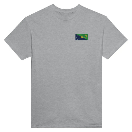 T-shirt drapeau île christmas broderie coton mélangé