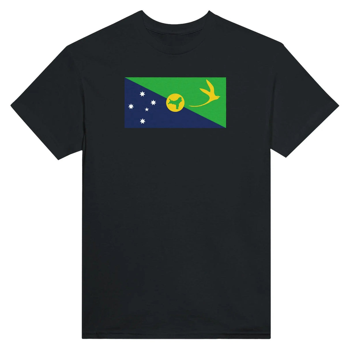 T-shirt drapeau île christmas coton mélangé brodé