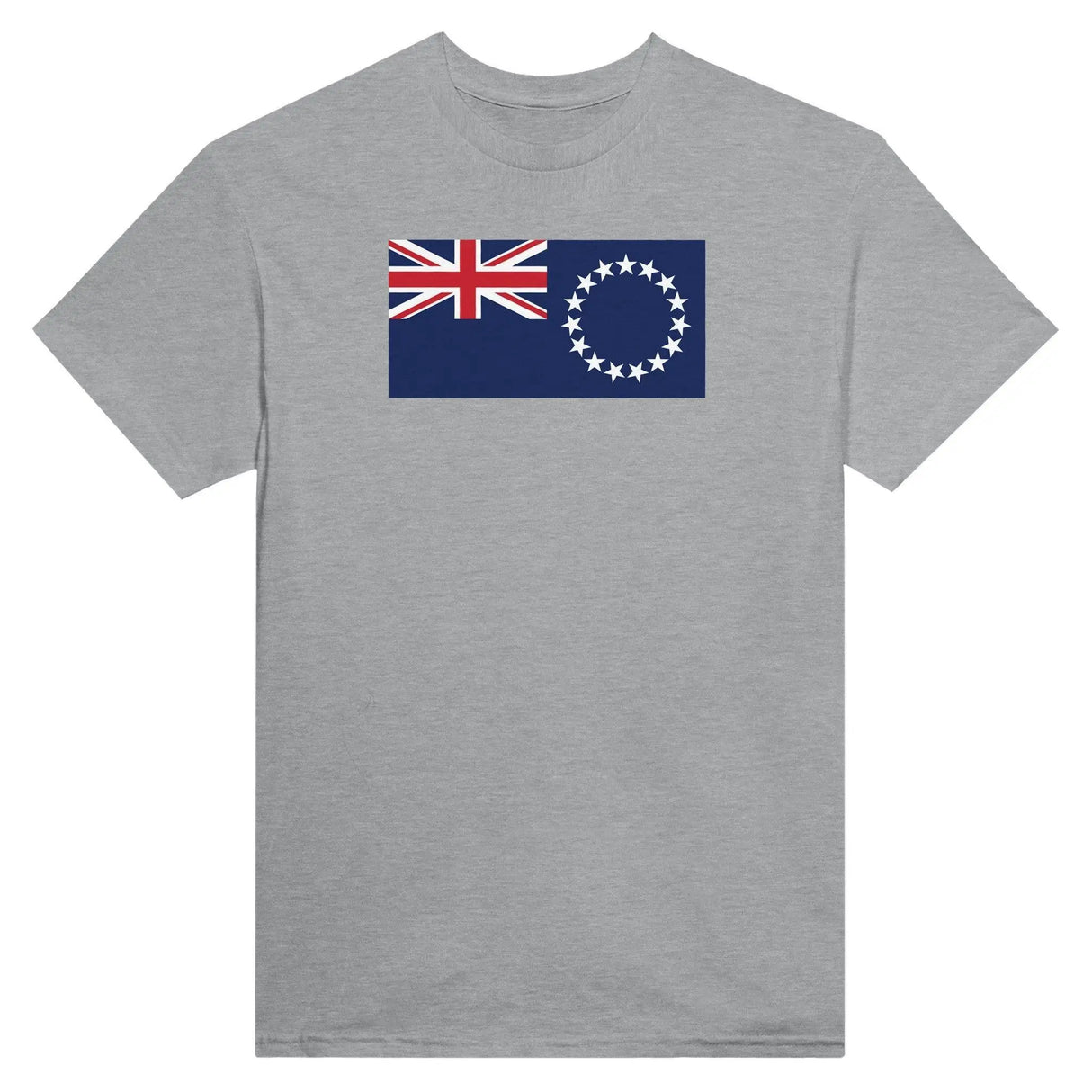 T-shirt drapeau îles cook brodé en coton mélangé