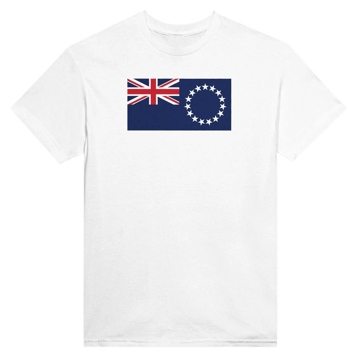 T-shirt drapeau îles cook brodé en coton mélangé