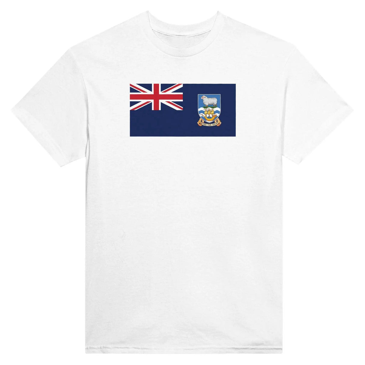T-shirt drapeau îles malouines brodé coton mélangé