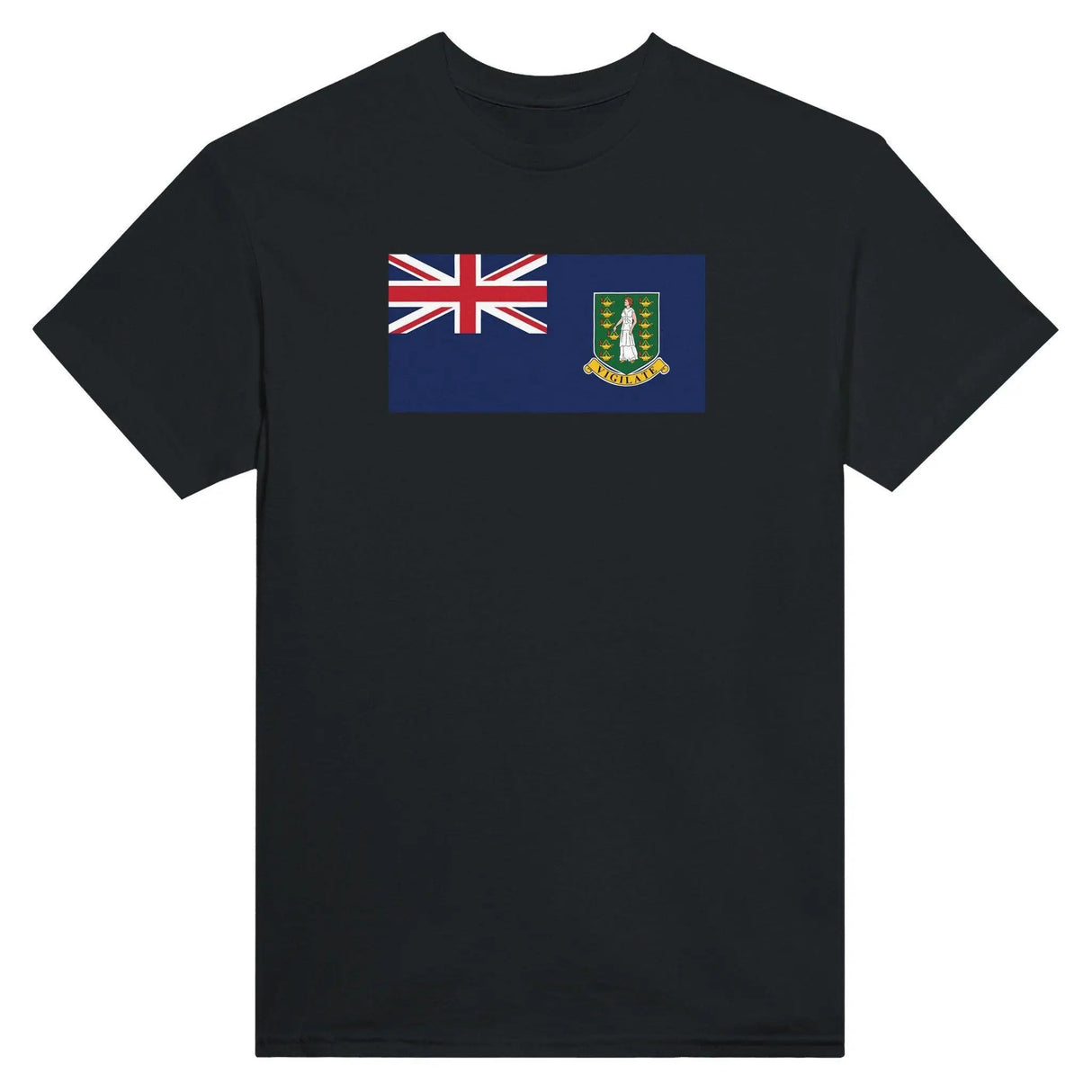 T-shirt drapeau îles vierges britanniques brodé coton mélangé