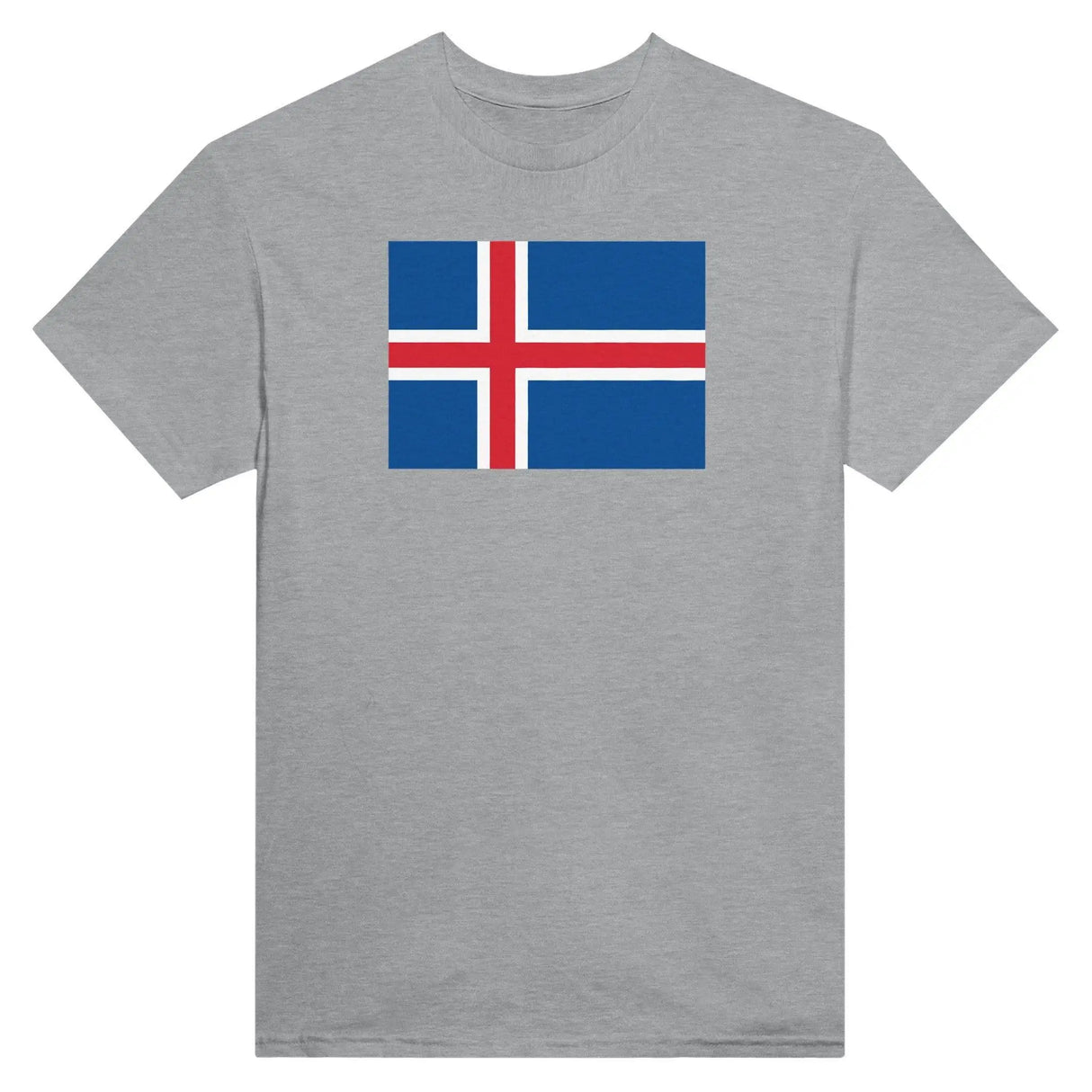 T-shirt drapeau islande coton mélangé brodé élégant