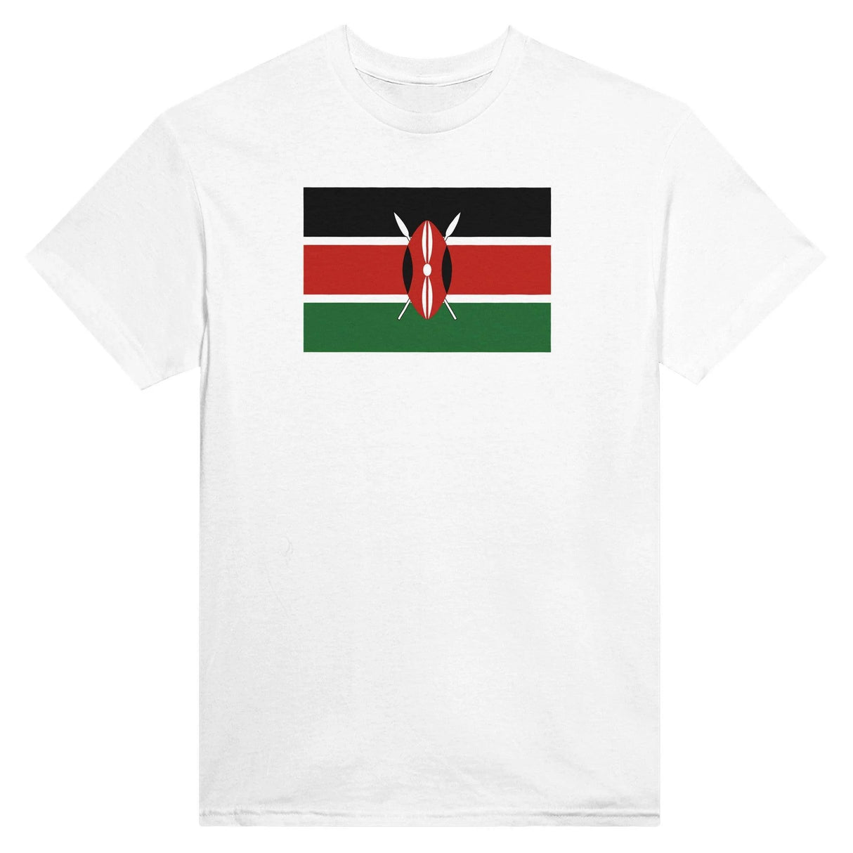 T-shirt drapeau kenya brodé en coton épais mélangé