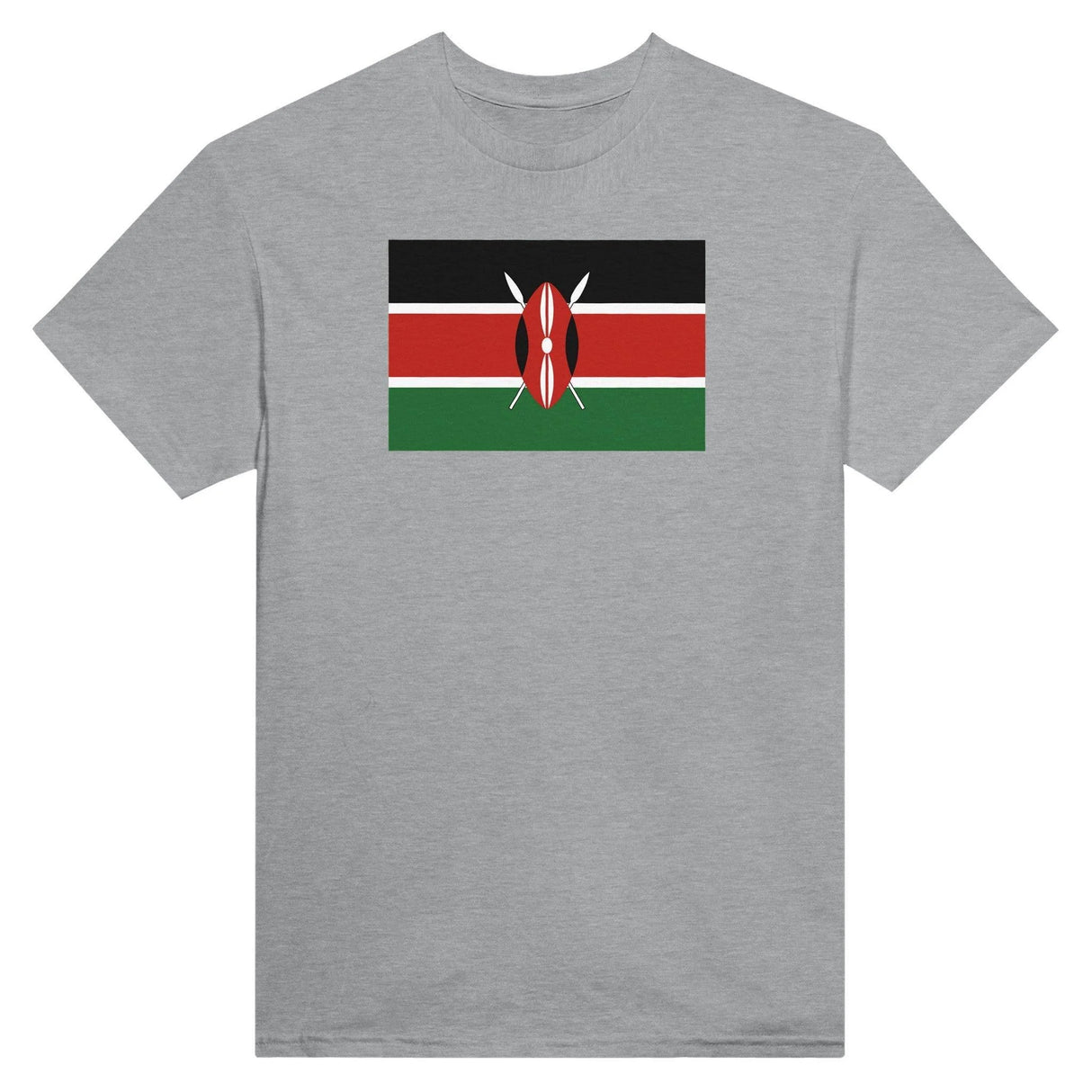 T-shirt drapeau kenya brodé en coton épais mélangé