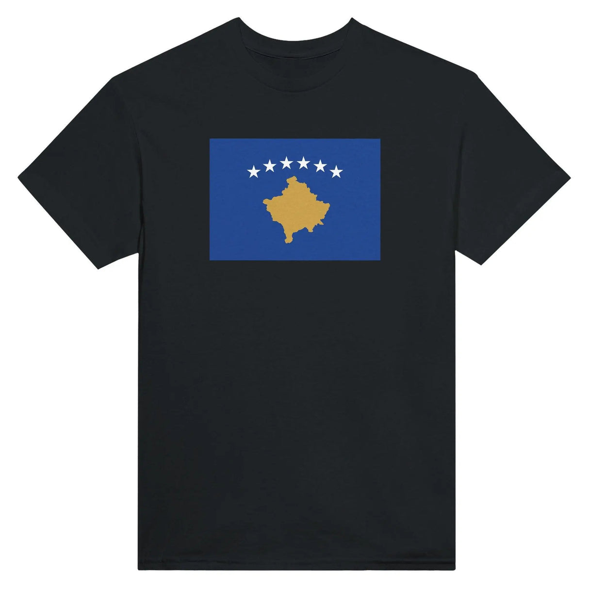 T-shirt drapeau kosovo brodé en coton mélangé confortable