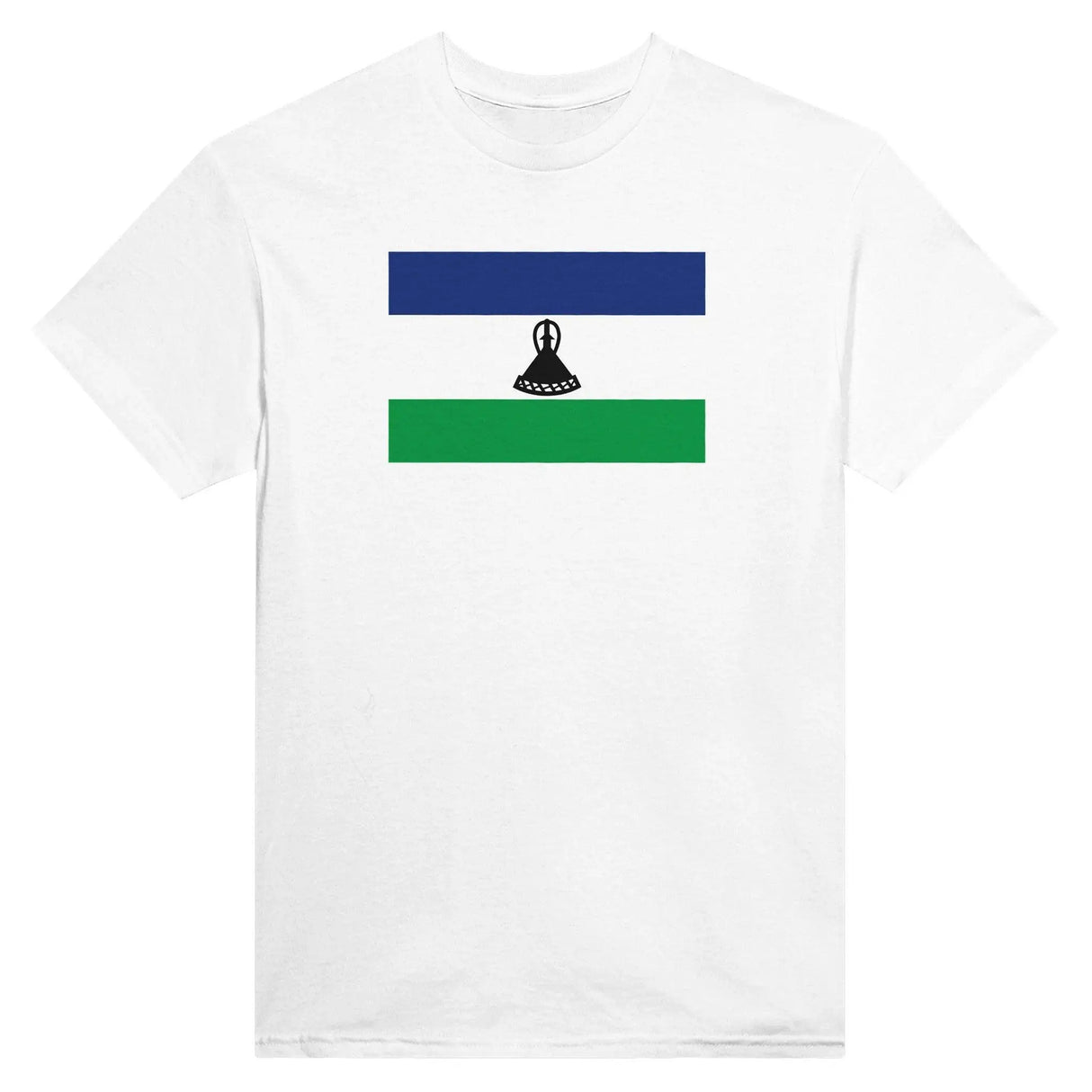 T-shirt drapeau lesotho brodé coton mélangé manches longues