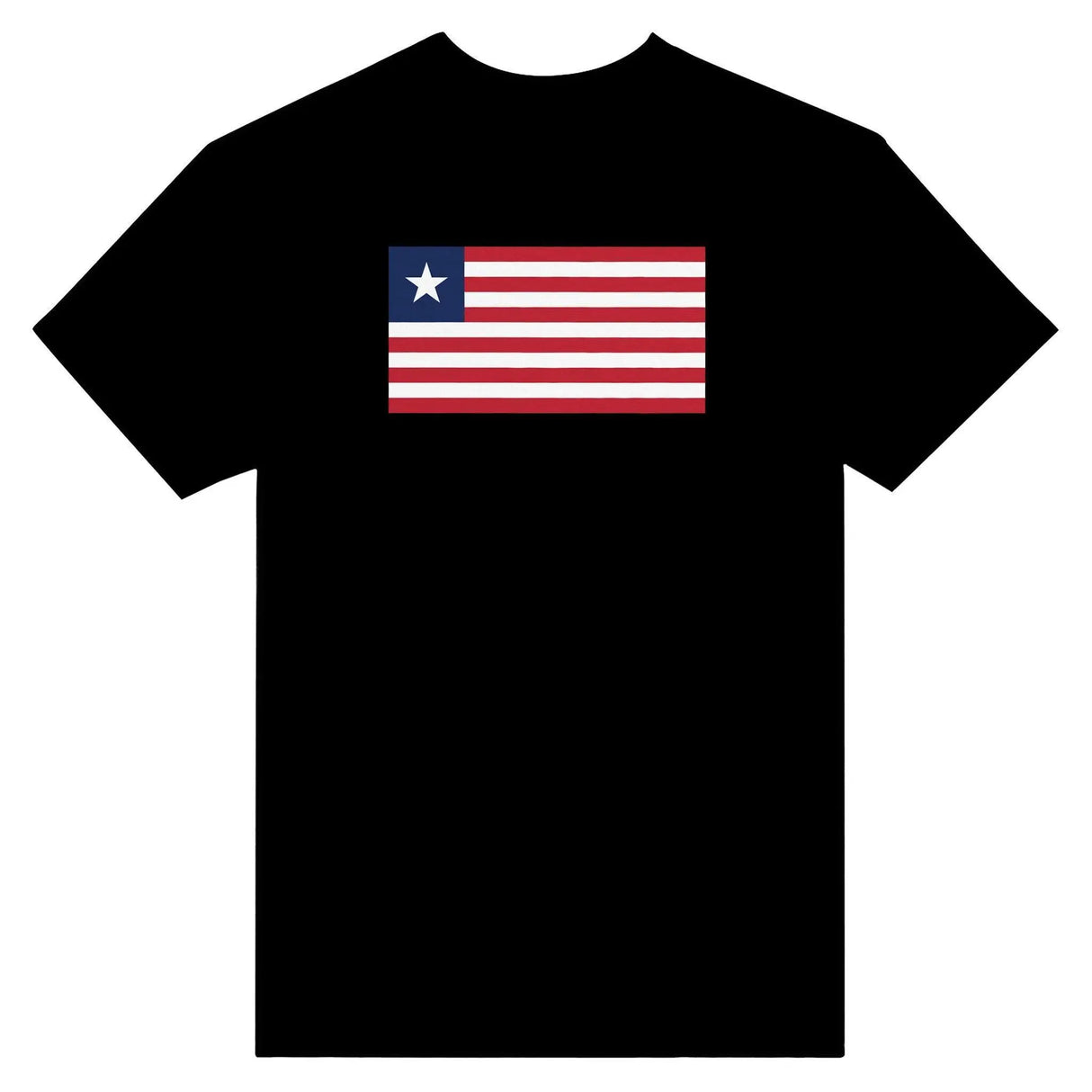 T-shirt drapeau liberia brodé en coton mélangé manches longues