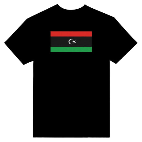 T-shirt drapeau libye coton mélangé brodé élégant