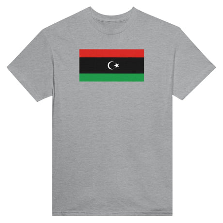 T-shirt drapeau libye coton mélangé brodé élégant