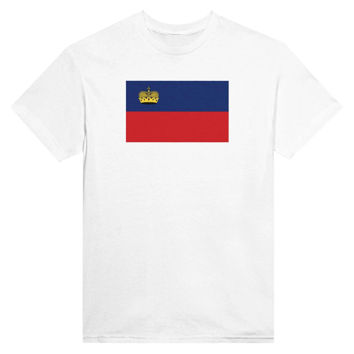 T-shirt drapeau liechtenstein brodé en coton mélangé