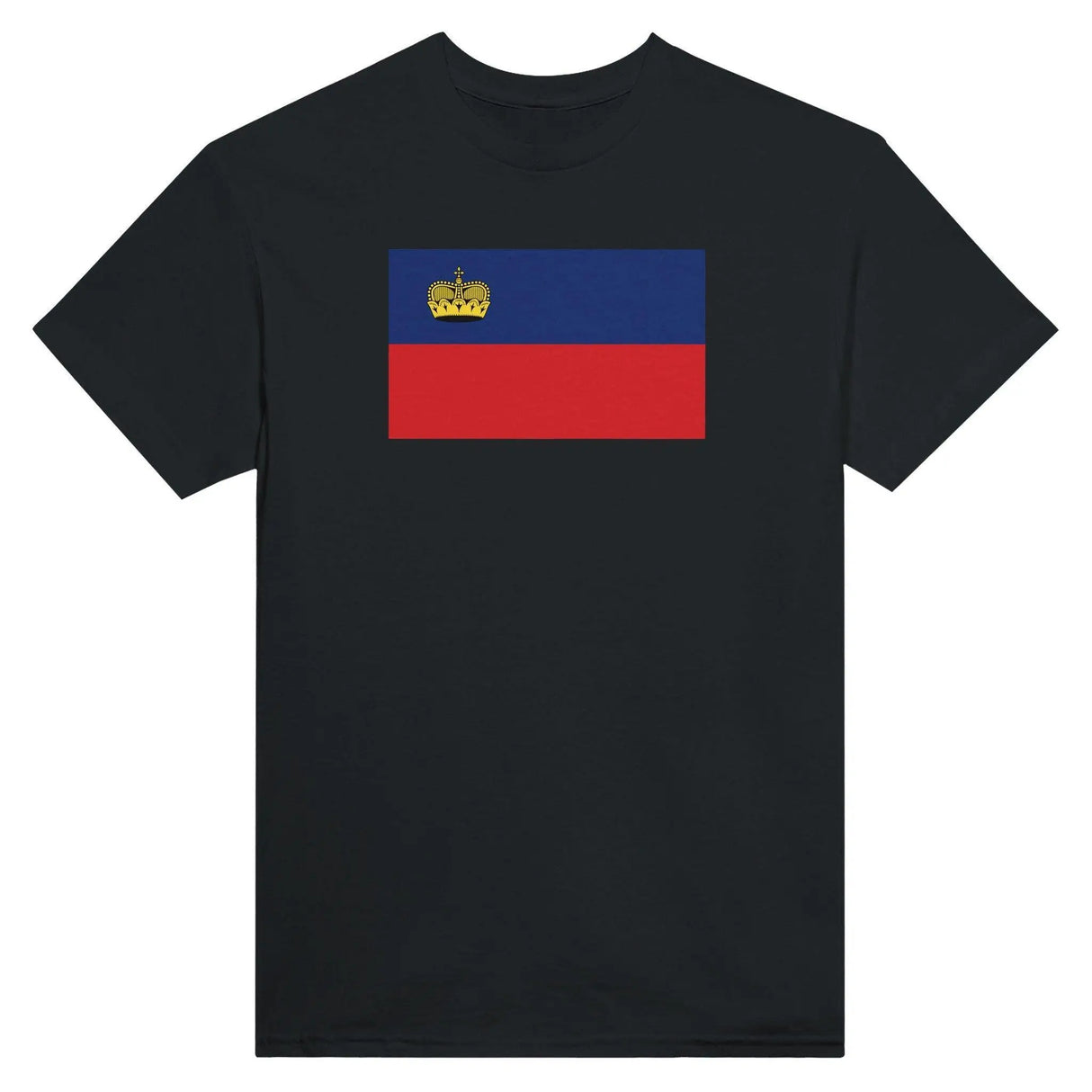 T-shirt drapeau liechtenstein brodé en coton mélangé